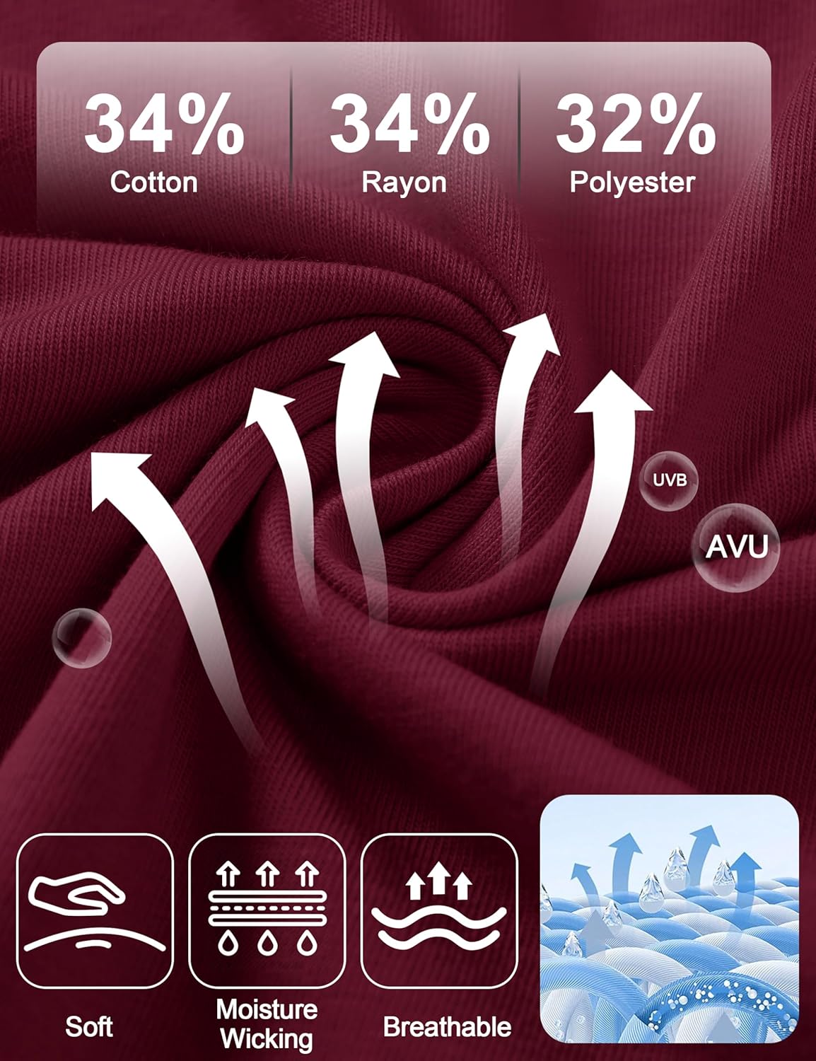 Cotrasen Mens T-Shirts Cotton UPF 50+ Drop Shoulder Short Sleeve Tshirts Summer Casual Crew Neck Soft Loose Fit Tee Shirts - Image 5