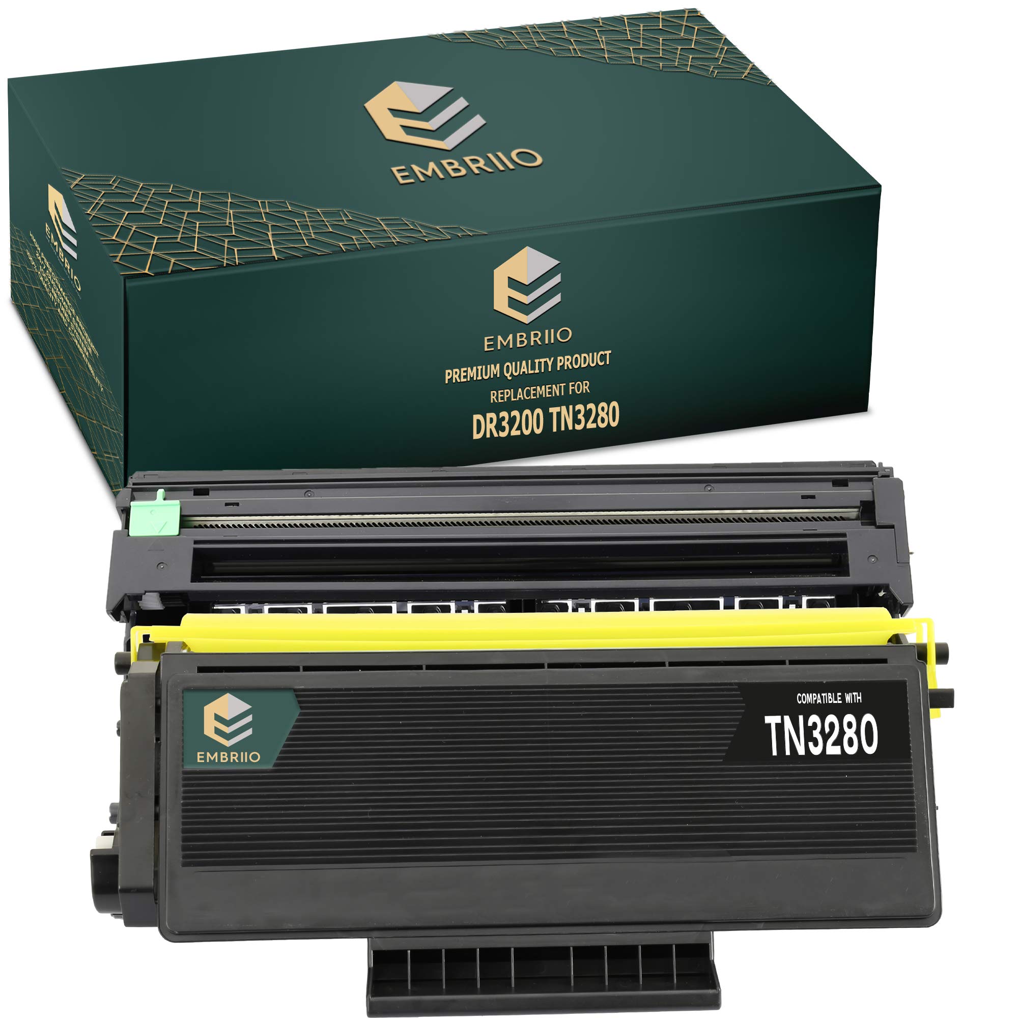 EMBRIIO DR3200 TN3280 Compatible Drum Unit & Toner Cartridge Replacement for Brother HL-5340D HL-5350DN HL-5350DNLT HL-5370DW HL-5380DN DCP-8070D DCP-8085DN MFC-8370DN MFC- 8380DN MFC-8880DN 8890DW