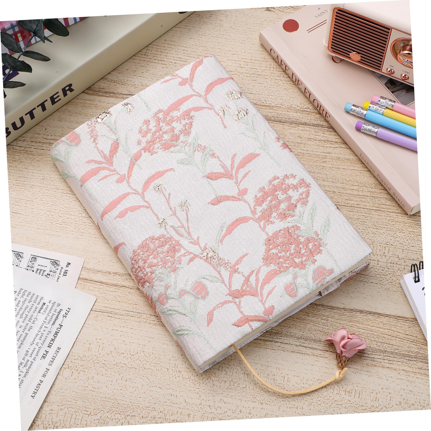 SHINEOFI 3pièces Housse De Tissu Pour Design Esthétique Facile à Appliquer Protège Les Rayures Saleté Inclut Un Marque-page Pratique Pour Manuels Et Albums De Scrapbooking