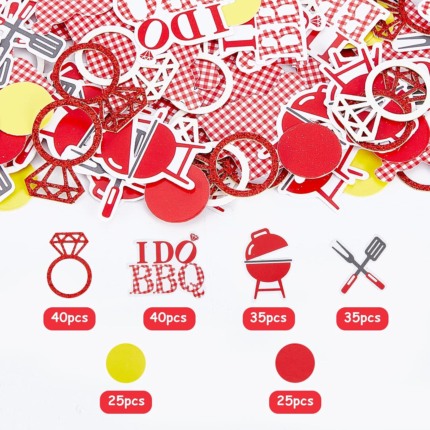 BBQ Bachelorette Party Decorations I Do BBQ Party confetti for Adult 200 PCS I Do BBQ Bachelorette Party Decorations I Do BBQ table decoration confetti summer Picnic i Do BBQ Decoration Supplies for Wedding, Engagement, Bridal Shower Outdoor Indoor