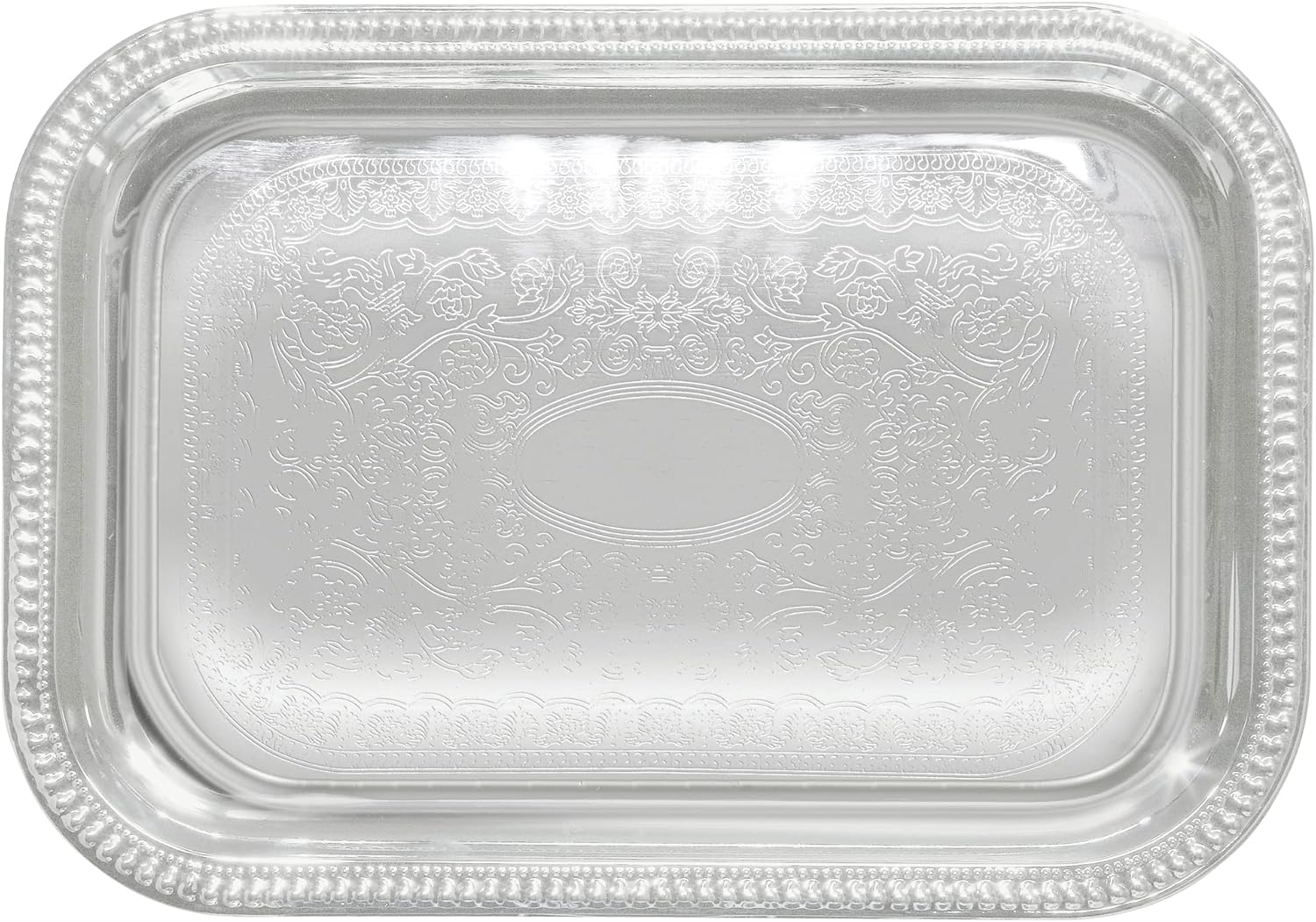 Winco Oblong Tray, 20-Inch by 14-Inch, Chrome