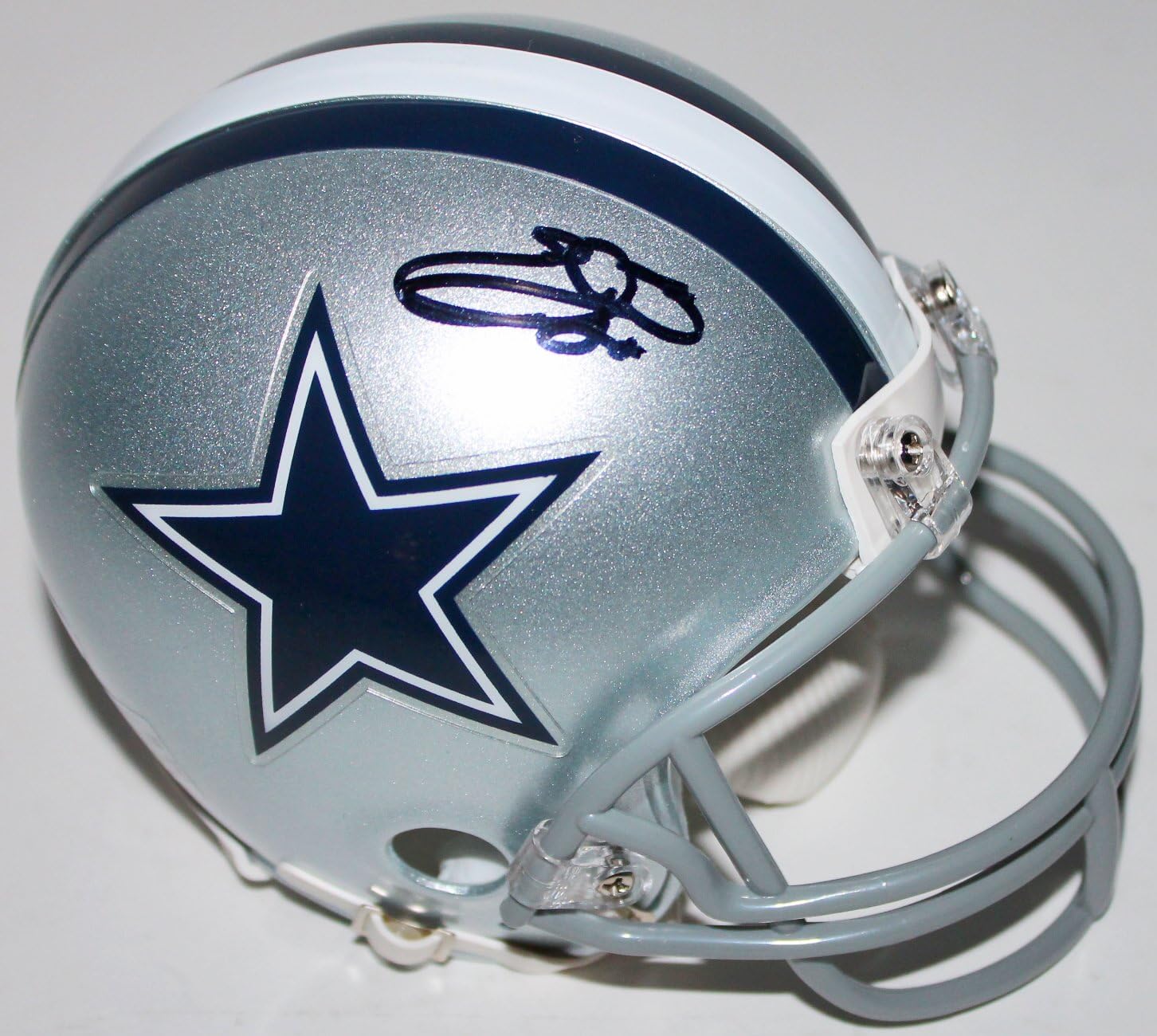 Cowboys Emmitt Smith Signed Mini Helmet Autographed In Black BAS Witnessed : Collectibles & Fine Art