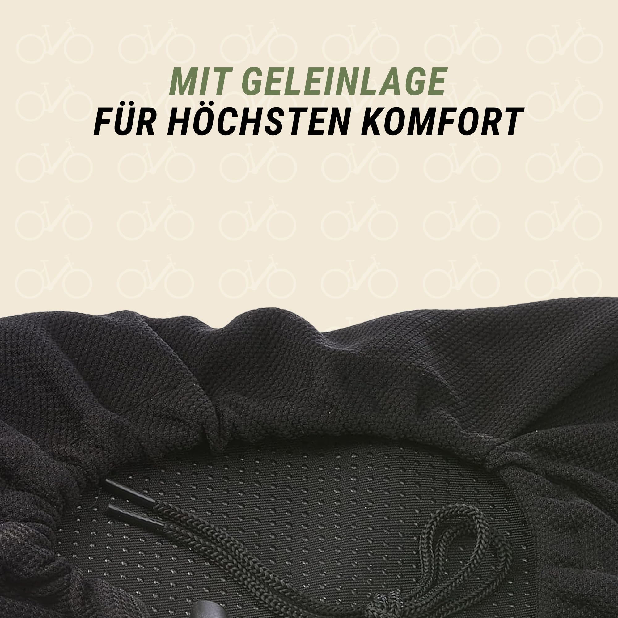 Prophete Coprisella con Inserto in Gel e Coulisse – Copri Sella ergonomica per Un Elevato Comfort di Guida, Design Sottile, Nero, Personalizzabile Individualmente per Bicicletta ed e-Bike
