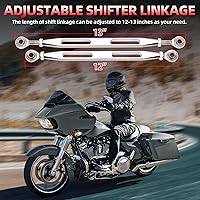 Vista 6 de Amazicha Cambio de cambios cromado compatible con Harley Softail Dyna Street Glide Touring Road King 1980-2023
