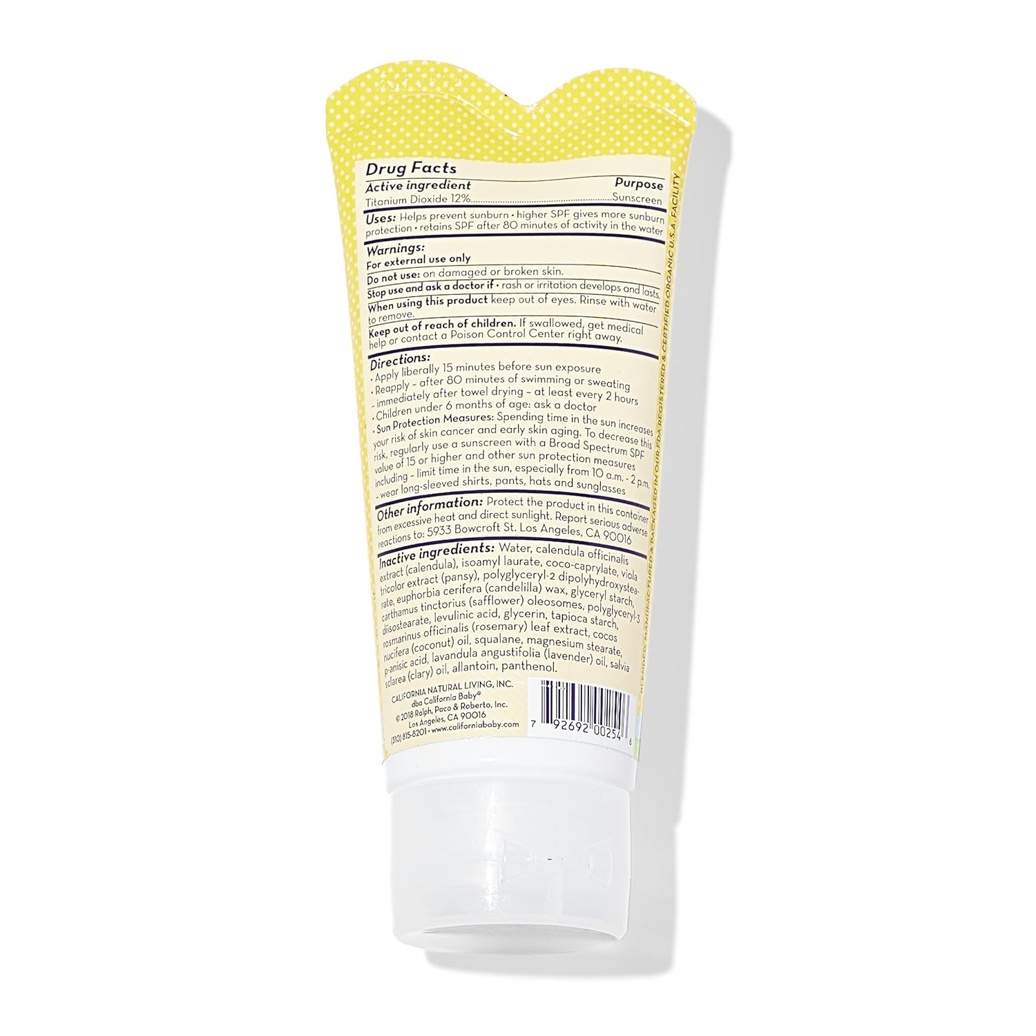 California Baby Calendula SPF 30+ Sunscreen | Mineral Based | Titanium Dioxide | Travel Size Baby Sunscreen for Face + Body | Lavender Scent | 2.9oz - Image 2