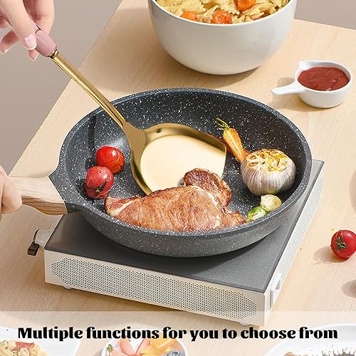 Miniatura 3 de Utensilios de cocina dorados, juego de utensilios de cocina dorados de 7 piezas, juego de herramientas de cocina con soporte para utensilios,