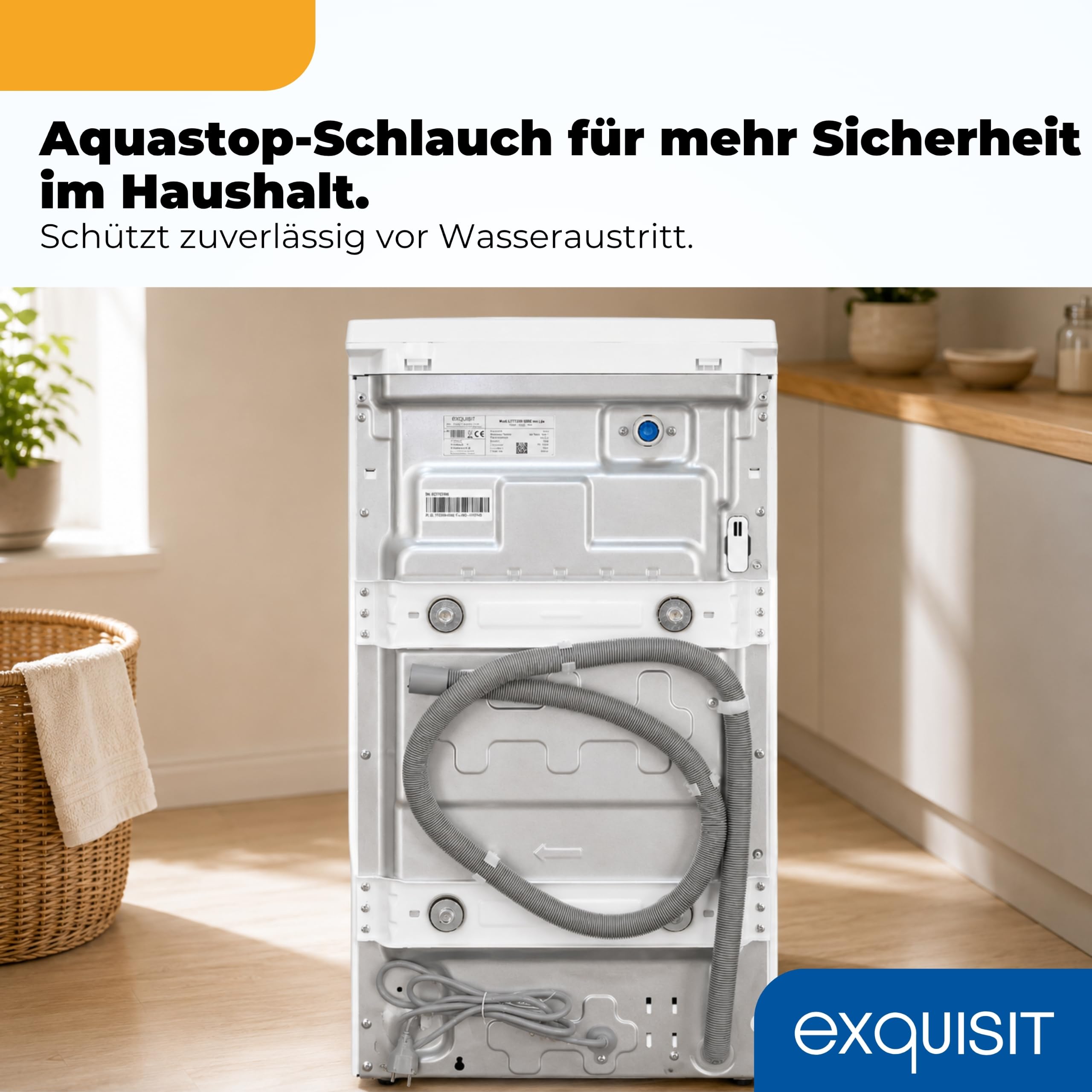 Exquisit Toplader Waschmaschine 7,5kg A 1200 U/Min Weiß 15 Programme Aquastop Startverzögerung