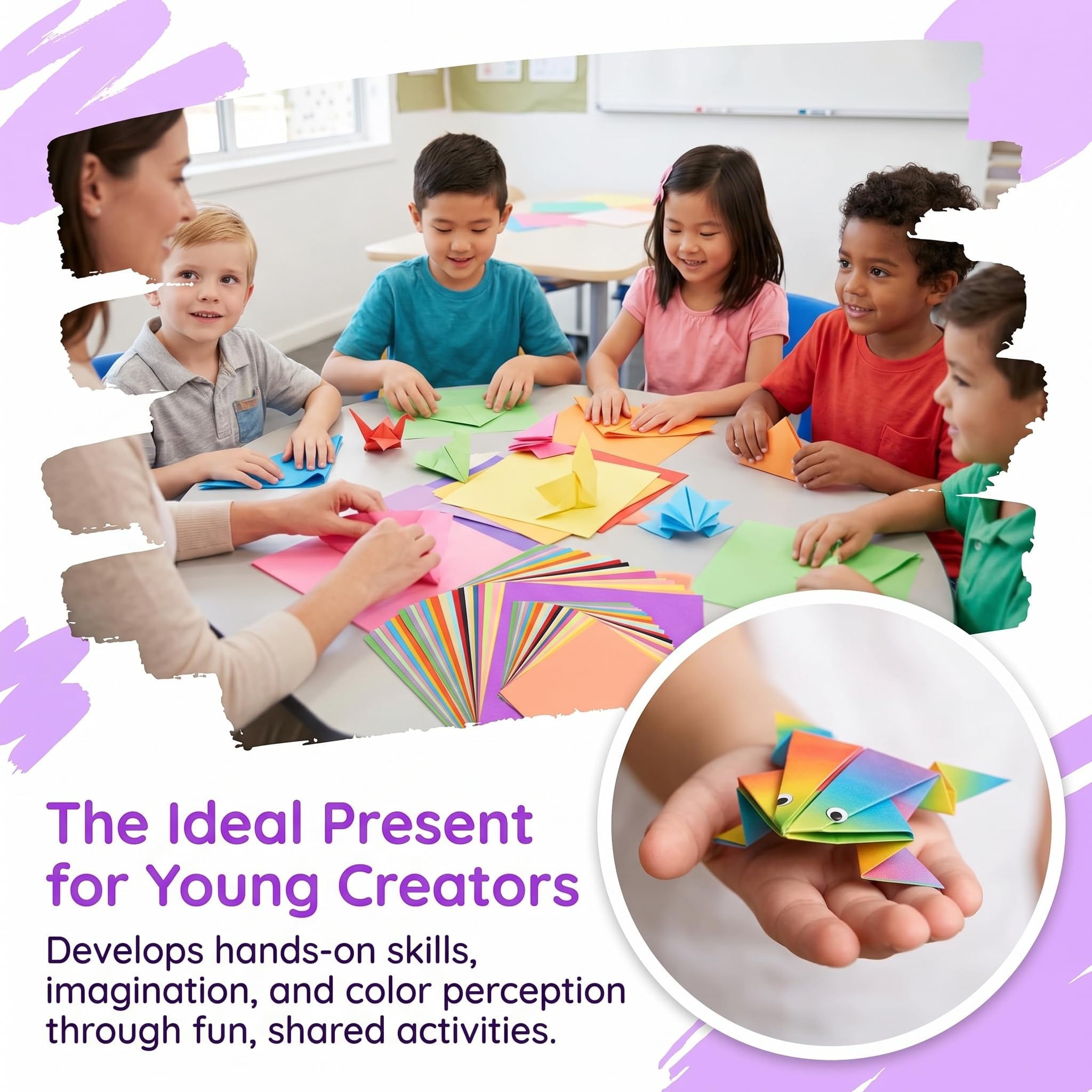 Papel Origami 300 hojas 20 Colores 20x20 cm Doble Cara para Manualidades