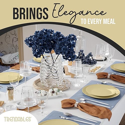 Miniatura 5 de Trendables Juego de 80 platos desechables de plástico (40 invitados) I 40 platos de postre de 7 pulgadas y 40 platos de plástico desechables de 10