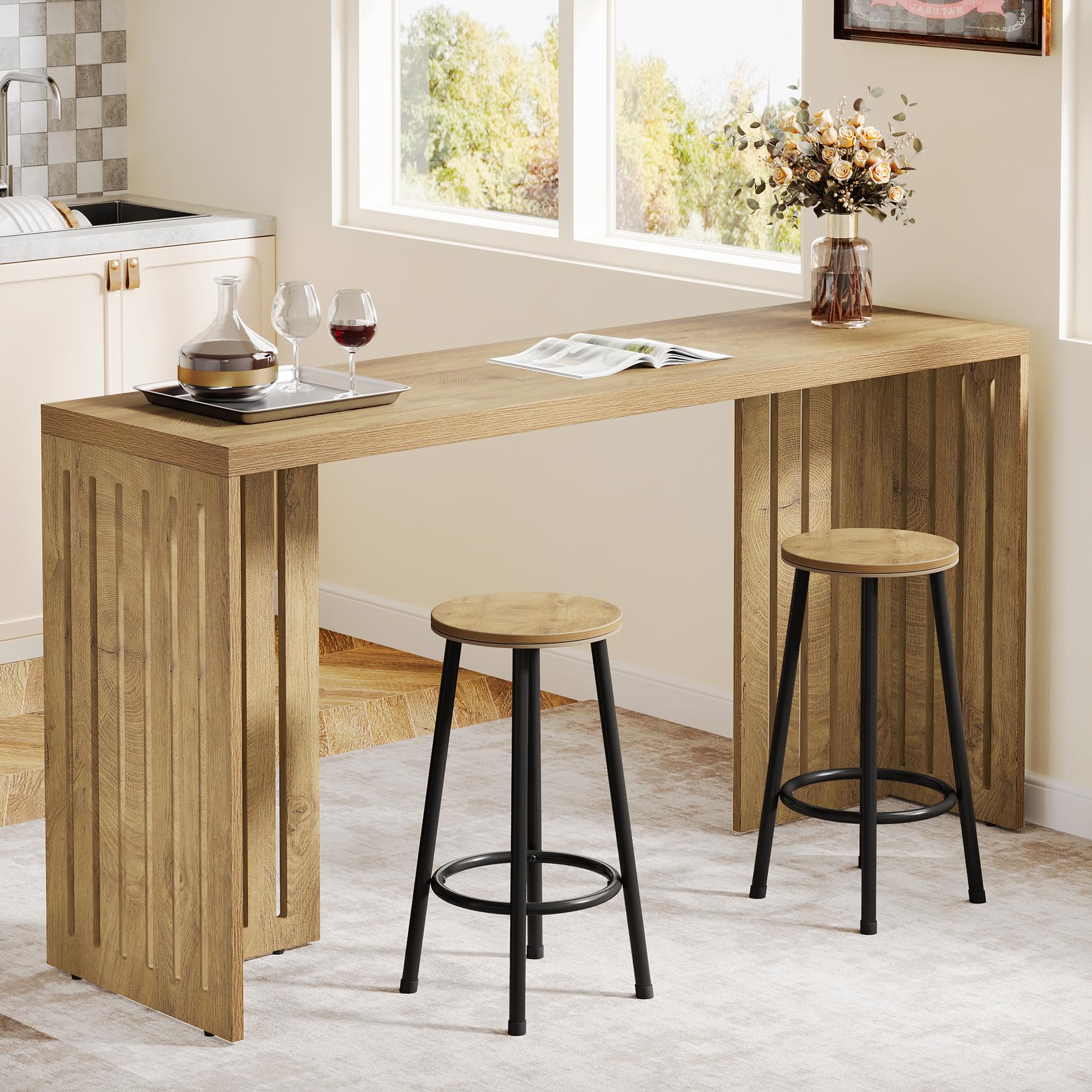 BAR COUNTER TABLE SMBT×NTF Amazon.com: Tribesigns Bar Table, 63-Inch Counter Height Pub Table