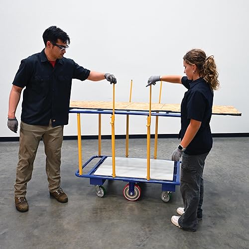 Miniatura 13 de Vestil PANEL-H - Carro de acero para paneles horizontales, 63-1/2 pulgadas x 32-1/16 pulgadas x 51-3/8 pulgadas, 2000 libras de capacidad, color