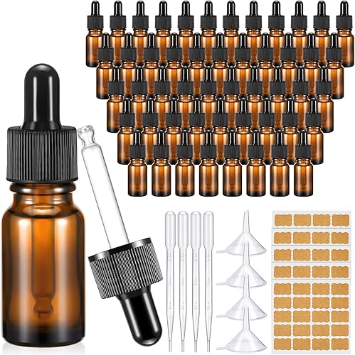 Miniatura 8 de Lallisa Paquete de 100 botellas cuentagotas para aceite esencial de 15 ml (1/2 Oz) botellas cuentagotas de vidrio para perfume de aceite esencial