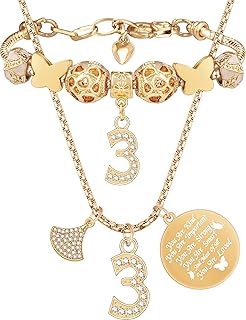 3rd Birthday, 3rd Birthday Decorations for Girls, 3rd Birthday Jewelry, 3 Year Old Necklace, 3 Year Old Girl Gifts, 3rd Birthday Bracelet, 3rd Birthday Gifts for Girls, Gifts for 3 Year Old Girls