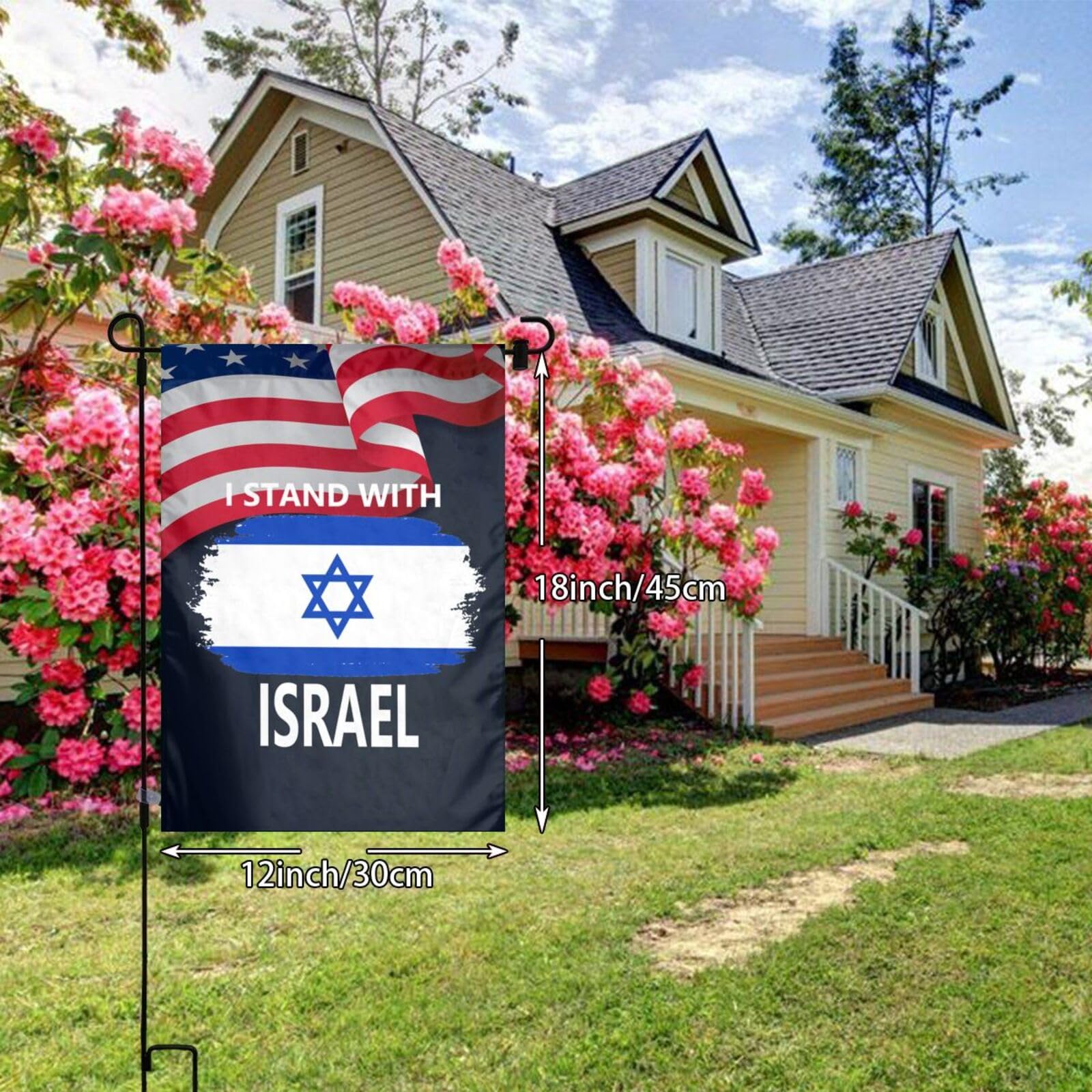 in This House We Stand with Israel Flag Blue and White Road in This House We Stand with Israel Flag Blue and White Road