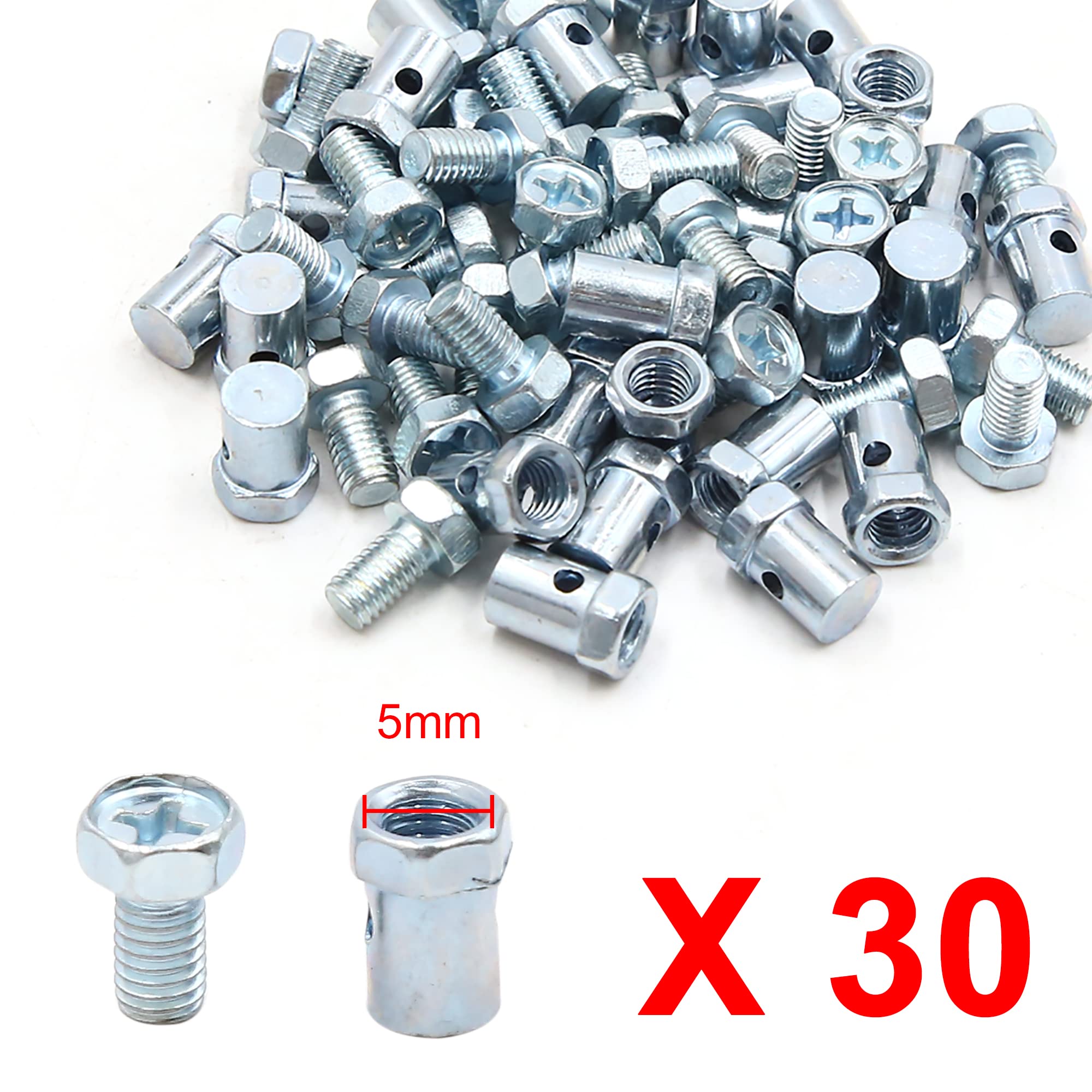20 Pièces Mamelons Sans Soudure 5mm – Vis De Fixation Câble Frein Moto Scooter – Installation Rapide Et Solide