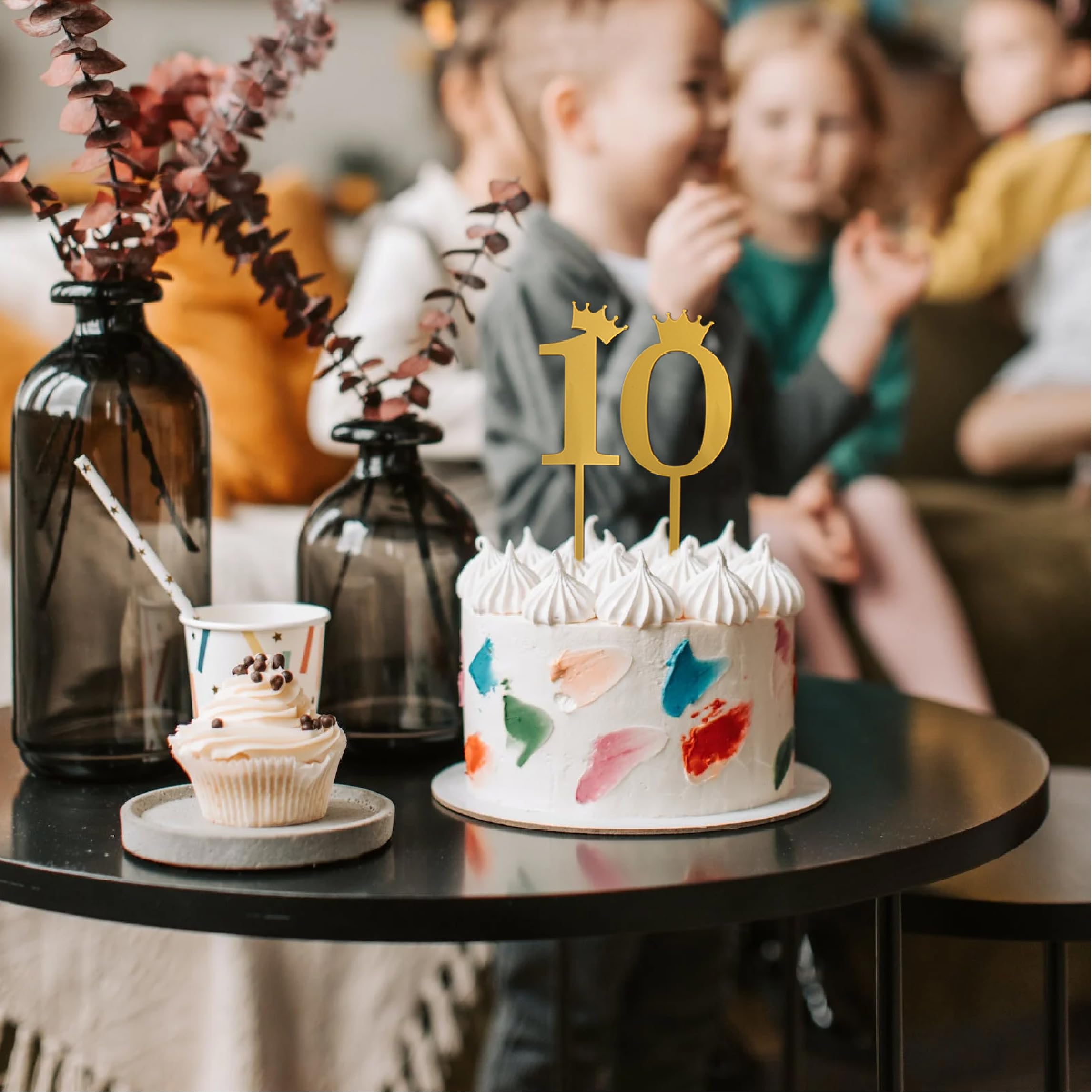 1pc Cake Topper Buon Compleanno Numero Acrilico Dorato Decorazione Torta Festa Natale Dessert Decor per Baby Shower Forniture per Cottura Anniversario - Italia