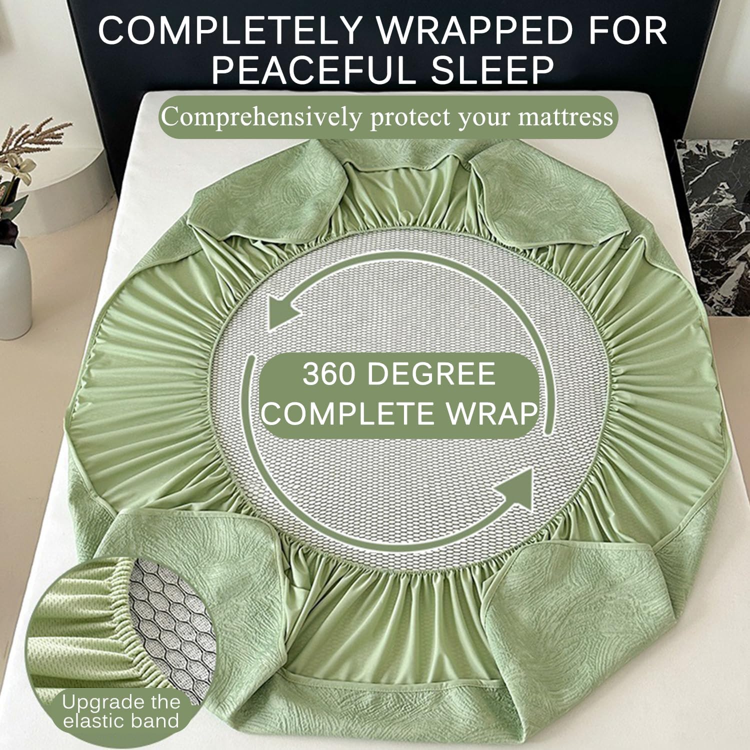 Grey/b,120 * 200cm(2PCS),LDLCYCN Cooling Mattress Protector Breathable Fitted Sheet Anti Slip Mattress Pad Cover with Elastic Band Soft Mattress Cover Bed Cover Deep Pocket of 11In with Pillowcase