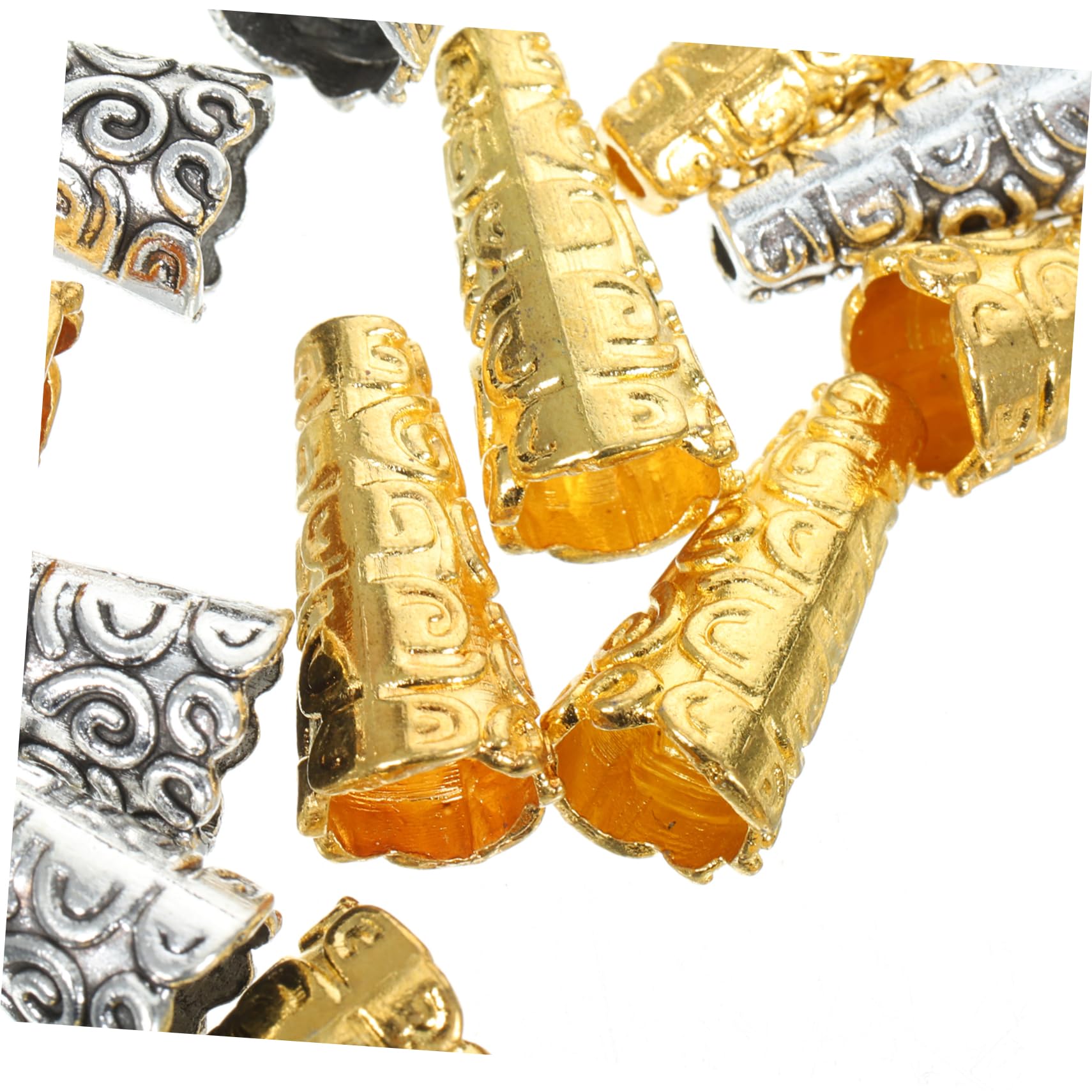 Gadpiparty 100Pcs End Caps for Earrings and Tassel Making Antique Durable Cord Stoppers for Craft Projects Jewelry Accessories