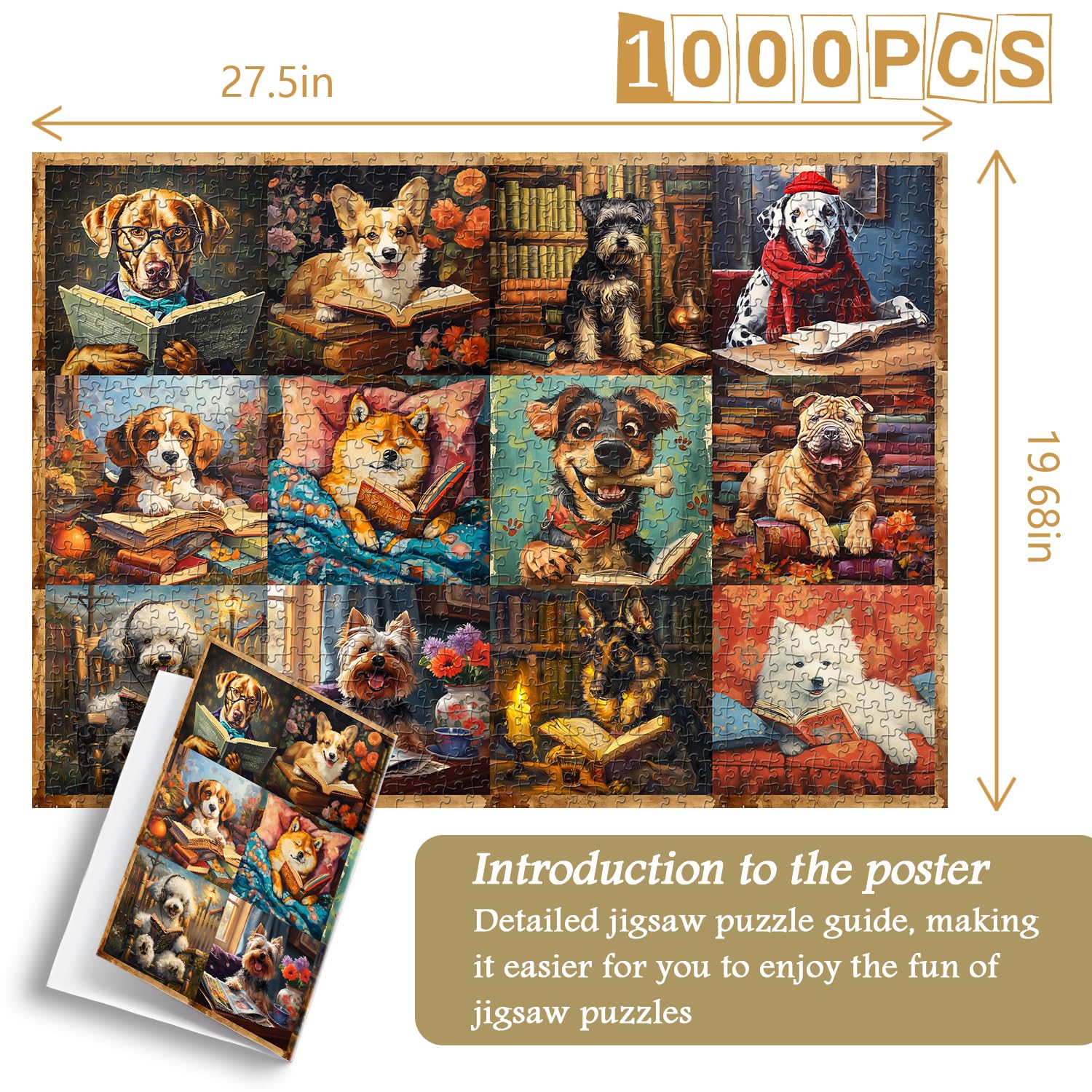 PICKFORU 1000-Piece Dog Puzzle For Adults – Yorkshire Terrier Travel Theme Jigsaw Challenge - View #7