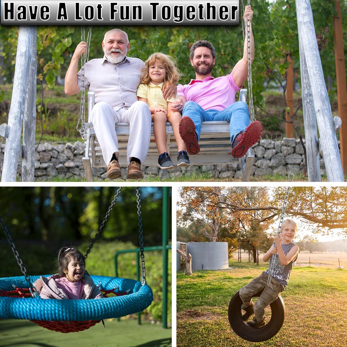 2 Pack Hanging Swing Chain with 4 Carabiners 25in, 660LB Capacity Heavy Duty Hammock Hardware Kit for Punching Bags, Swing Chairs, Indoor & Outdoor Gym (Silver) - Image 7