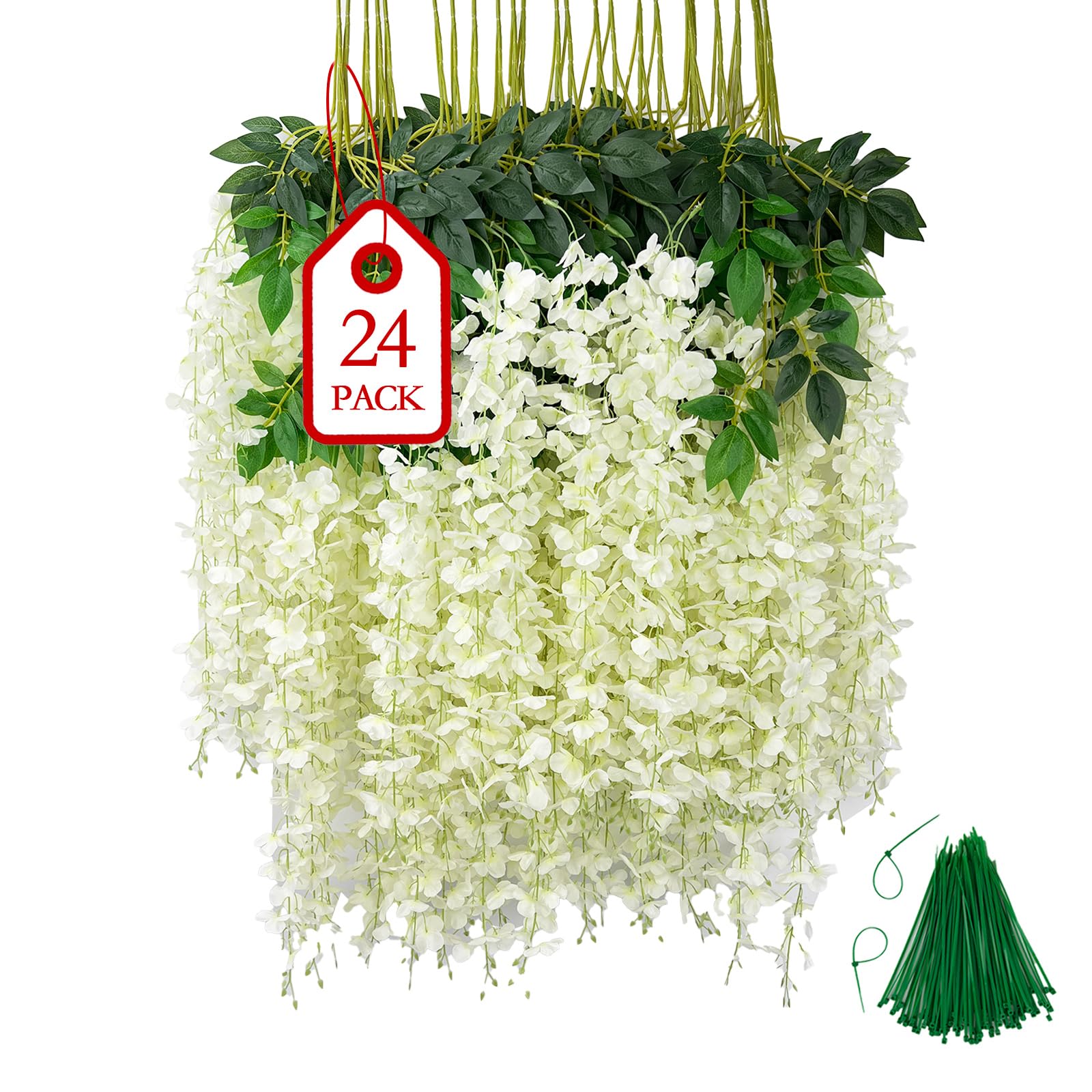 BIRDDIE Künstliche Glyzinien Hängende Blumen Kunstblumen Hängend Wie Echt Künstlich Hängeblumen für Outdoor Draußen Balkon Garten Hochzeit