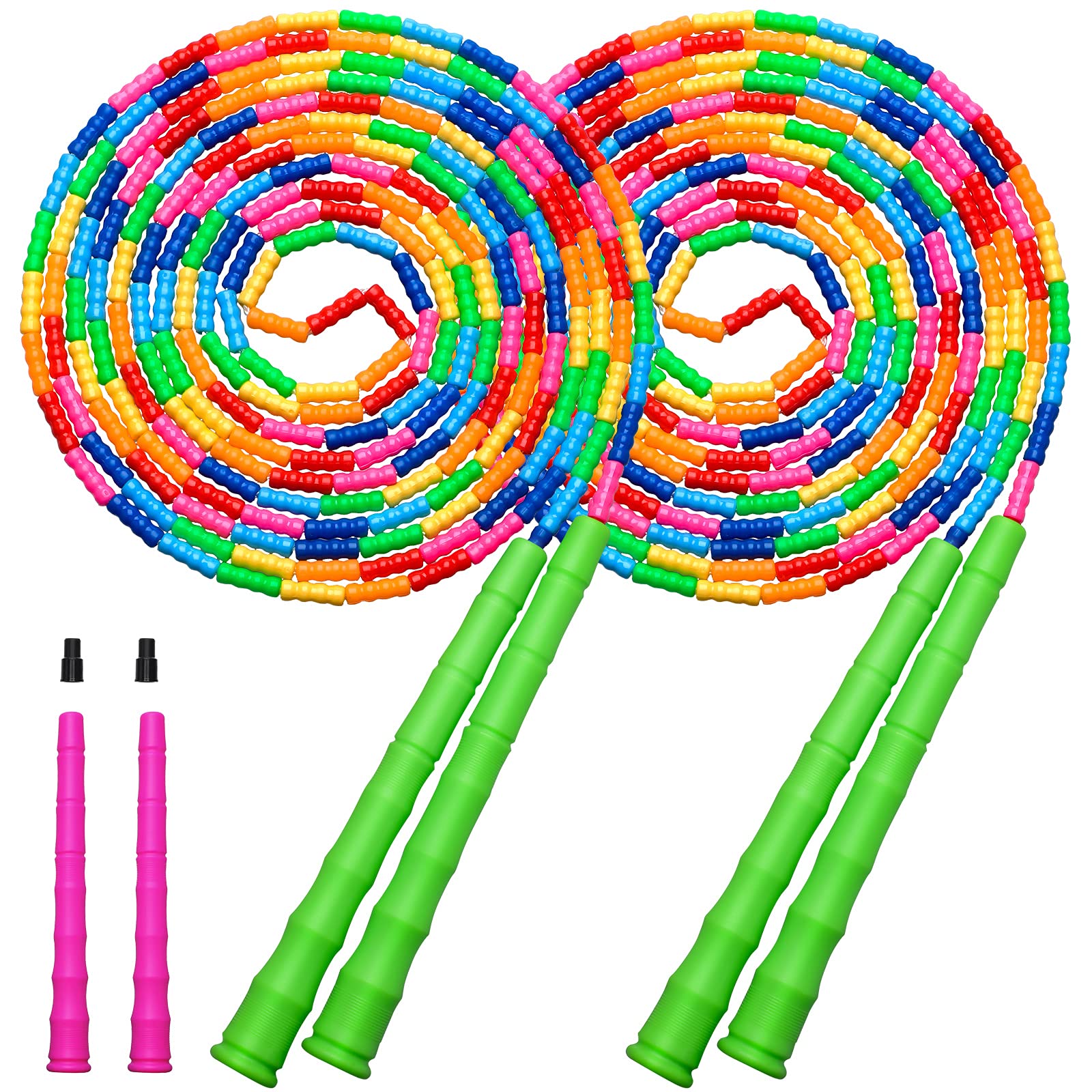 Corde A Sauter Perle Kingcolor Lot De 2 Cordes à Sauter Hollandaises Doubles De 4,8 M Corde A Sauter Perlée Adulte