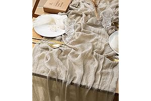 Vitalizart Natural Cheesecloth Table Runner 10ft | Minimalistic Rustic Wedding Decoration
