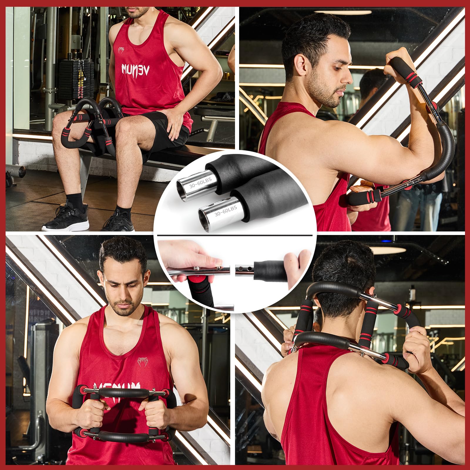 Twister Armtrainer, Verstellbarer Brustmuskel Trainingsgeräte für Zuhause, Arm Chest Trainer mit Poster für Männer & Frauen, Brustmuskeltrainer zur Verbesserung der Oberkörpermuskulatur