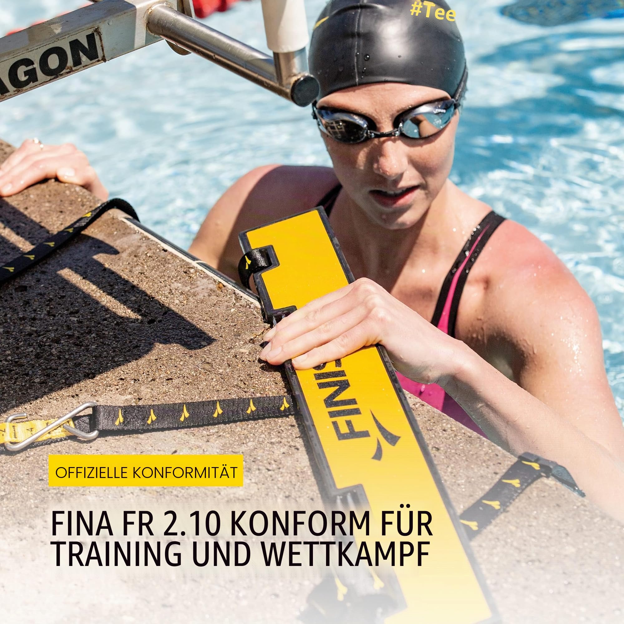 FINIS Rückenschwimm-Starthilfe für Startblock, Schwarz, Einheitsgröße | Starthilfe für Rückenschwimmen, World Aquatics (FINA) für Wettbewerb und Ausbildung, Nicht rutschig, Robuste Verarbeitung
