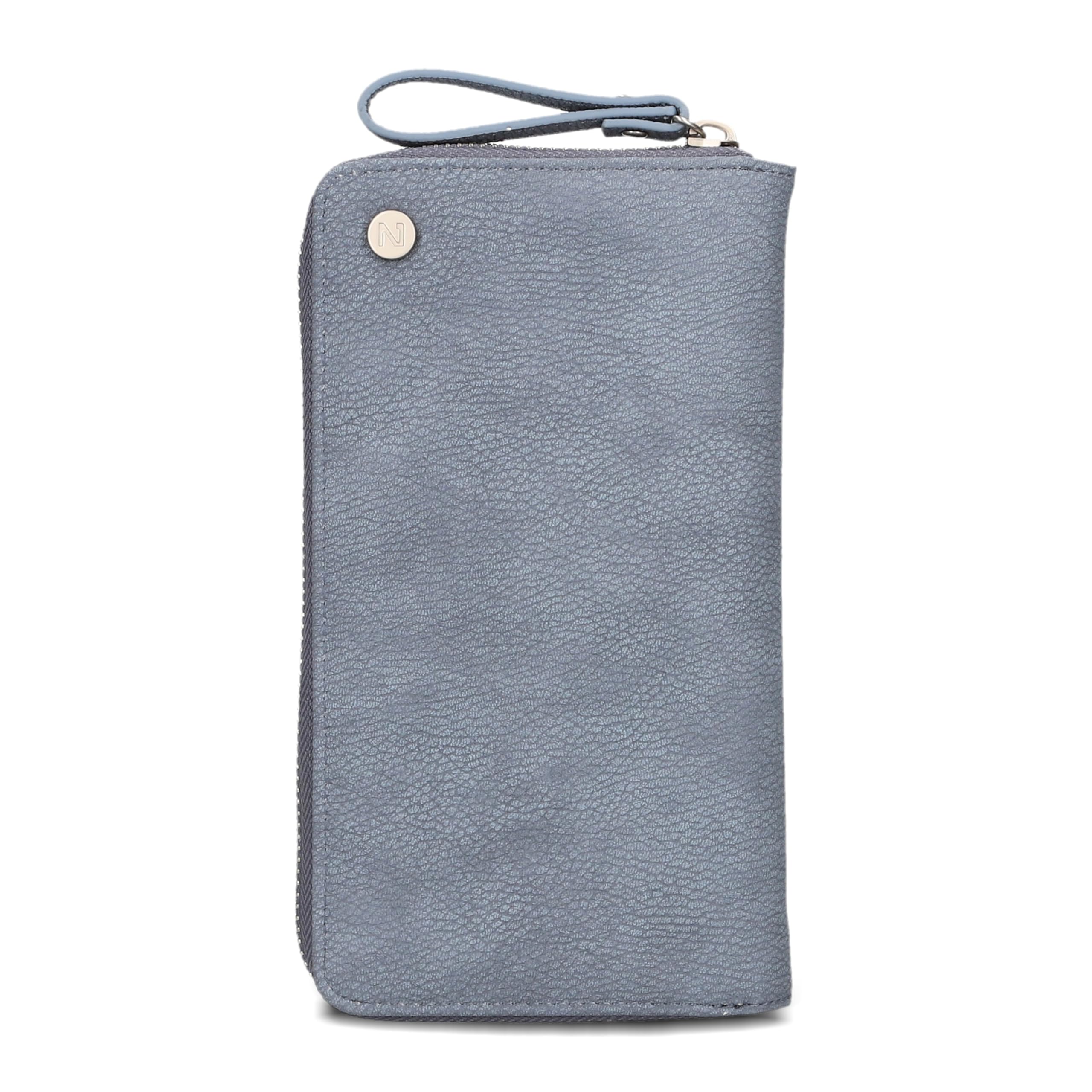 Zwei Damen Geldbörse JANA J2 Wallet 20 x 11 cm hochwertiges Kunstleder im Tricolor-Design, Portemonnaie mit 12 Kartenfächern, Münzfach, Sichtfach für Ausweise, mit umlaufenden Reißverschluss