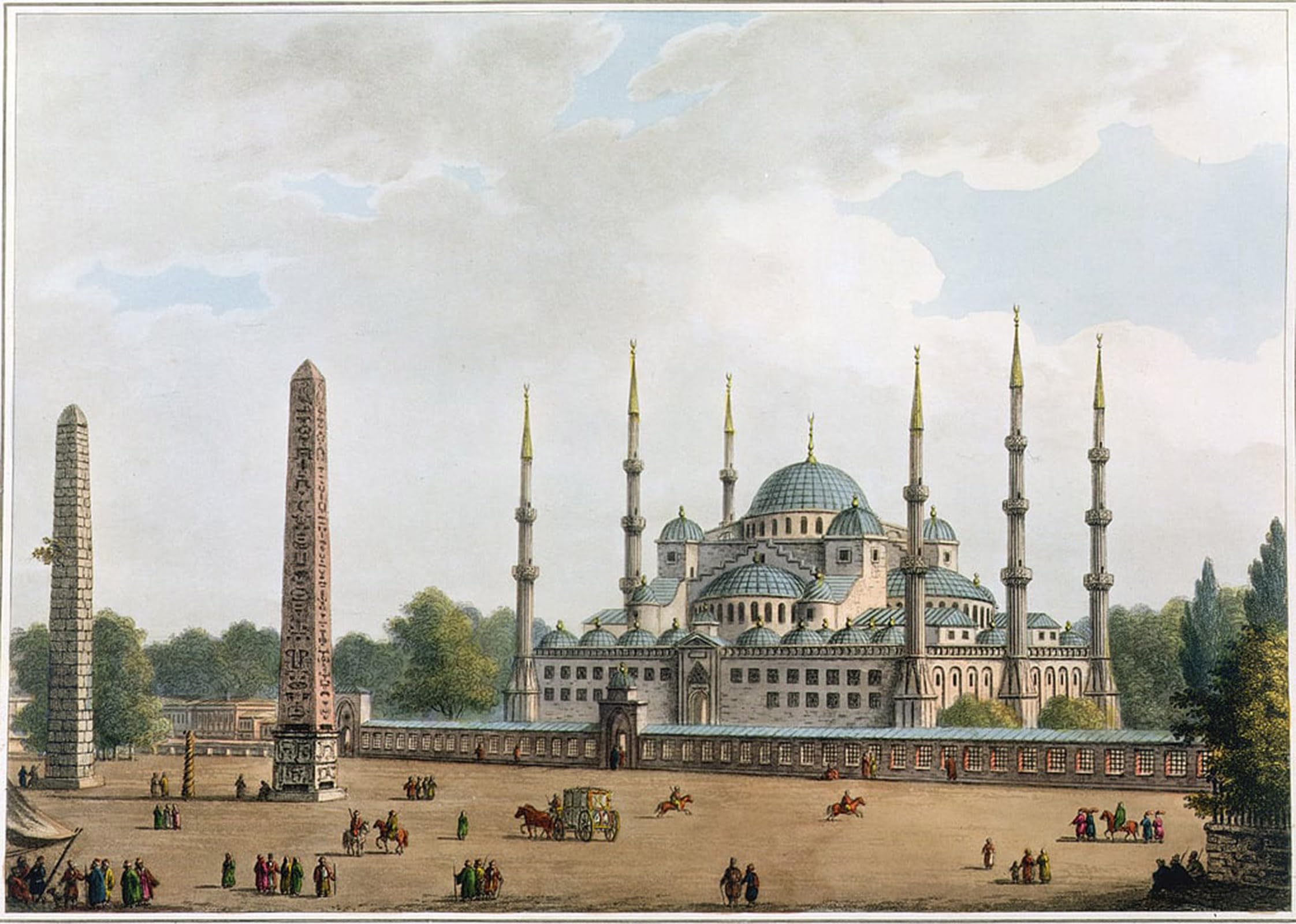 ARTXLXXBN Famous Prints Artwork Pictures Poster Painting Art the Sultan Achmet At Constantinople by Mayer Artwork Landscape Pictures for Home Decor 60x90cm