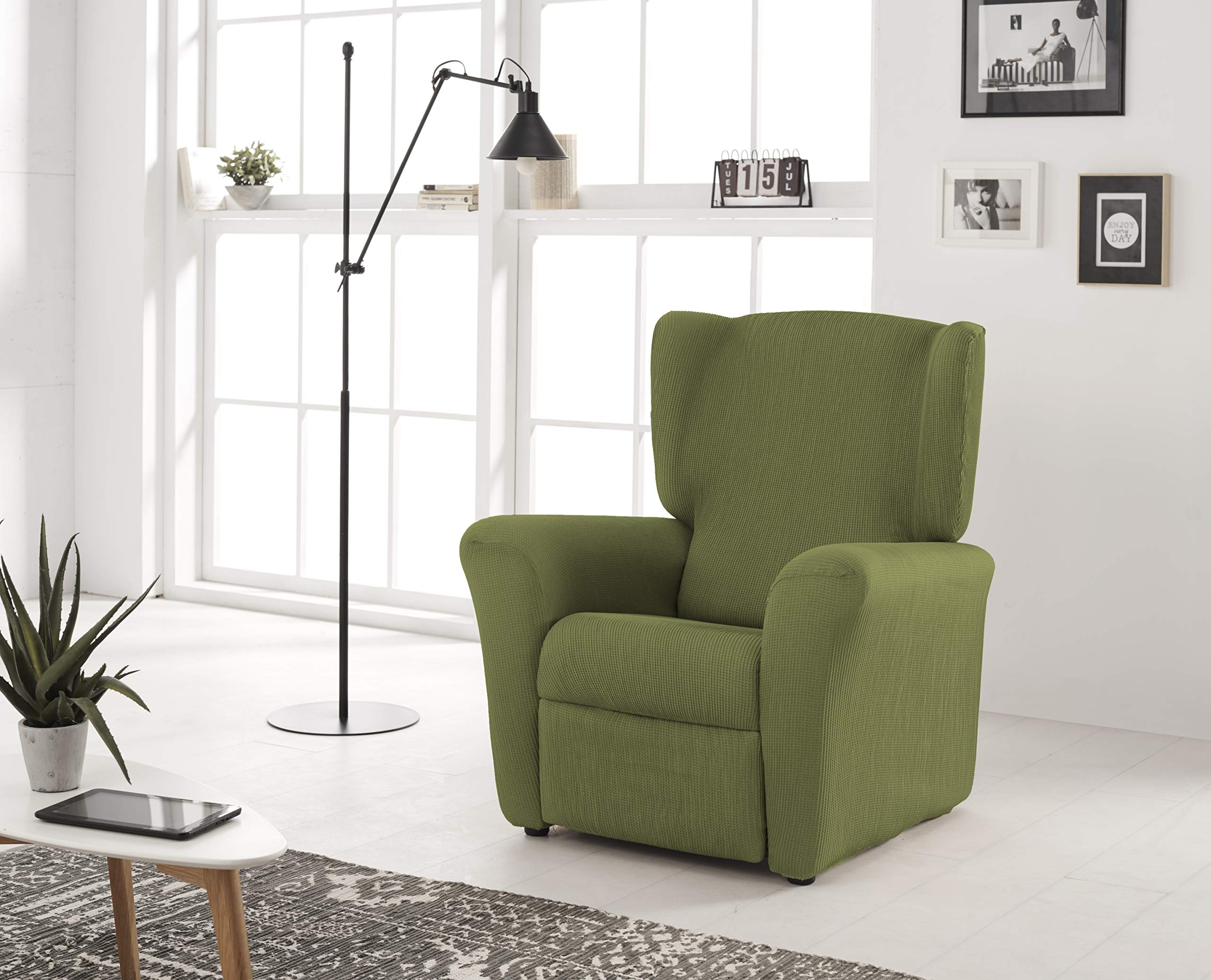 Estoralis Berta Copripoltrona Elasticizzata, Tessuto, Verde, Poltrona Relax