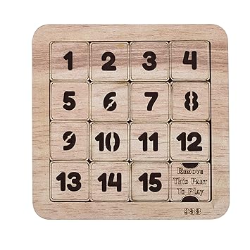 Counting Number Slide Game Fifteen Puzzle for Children, Educational Learning Letters Puzzle Board Toy - Non Interlocked Pieces ((4x4) - 1 to 15)