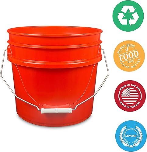 Miniatura 7 de ePackageSupply Cubo de plástico de 3.5 galones solo (tapa no incluida), almacenamiento de alimentos, sin BPA, cubo multiusos de 90 mil, fabricado en