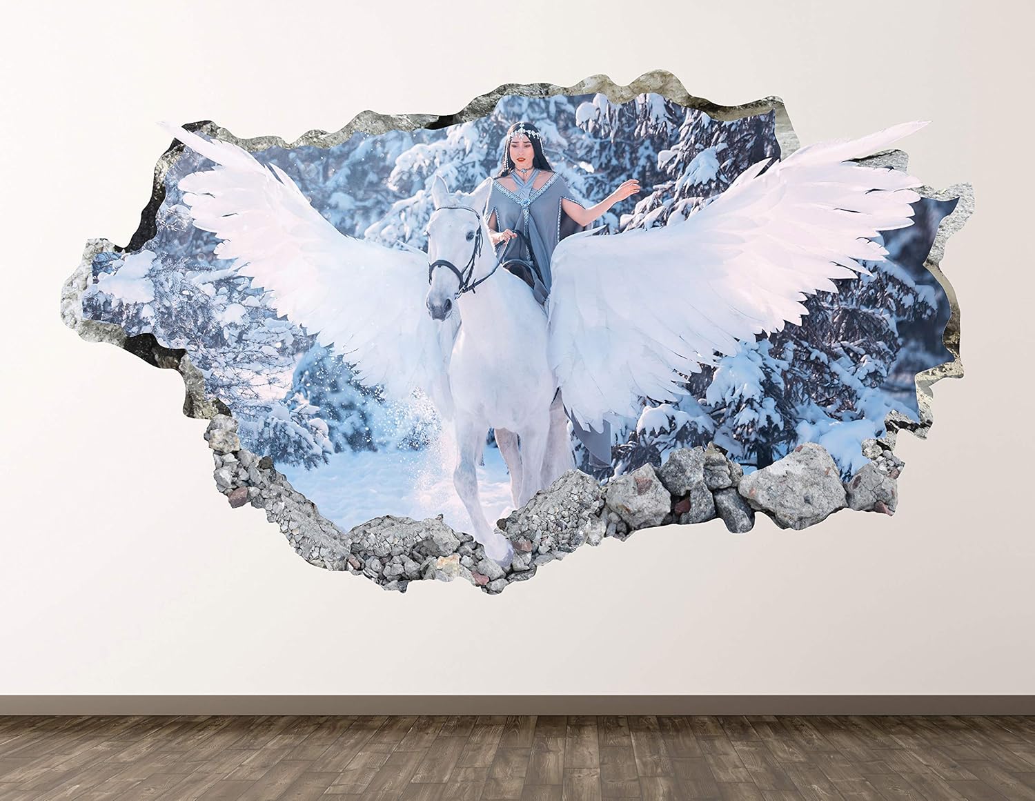 Fairy Pegasus Wall Decal Art Decor 3D Smashed Mythical