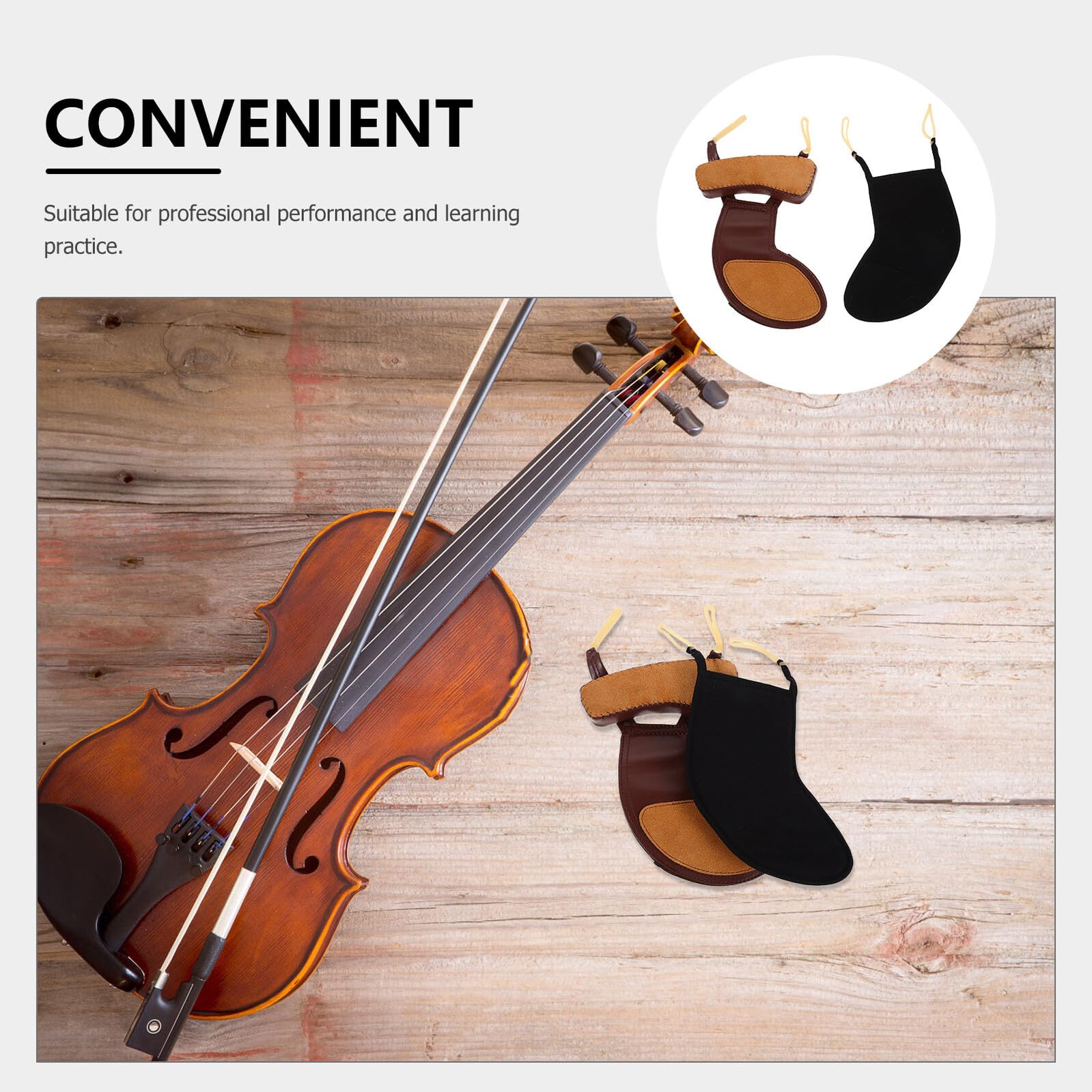 Abaodam 2piezas Accesorios para Violín Almohadillas Hombrera para Violín de Algodón y Piel de Oveja Antideslizantes Base para Tocar Seguridad Escenario Musical