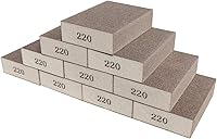 Vista 6 de Paquete de 10 esponjas de lijado de grano 180, bloques de lijado lavables y reutilizables, ideales para ollas, sartén, cepillo de esponja, vasos