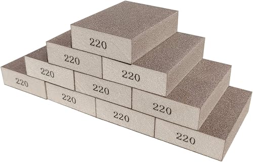 Miniatura 9 de Paquete de 10 esponjas de lijado de grano 180, bloques de lijado lavables y reutilizables, ideales para ollas, sartén, cepillo de esponja, vasos,