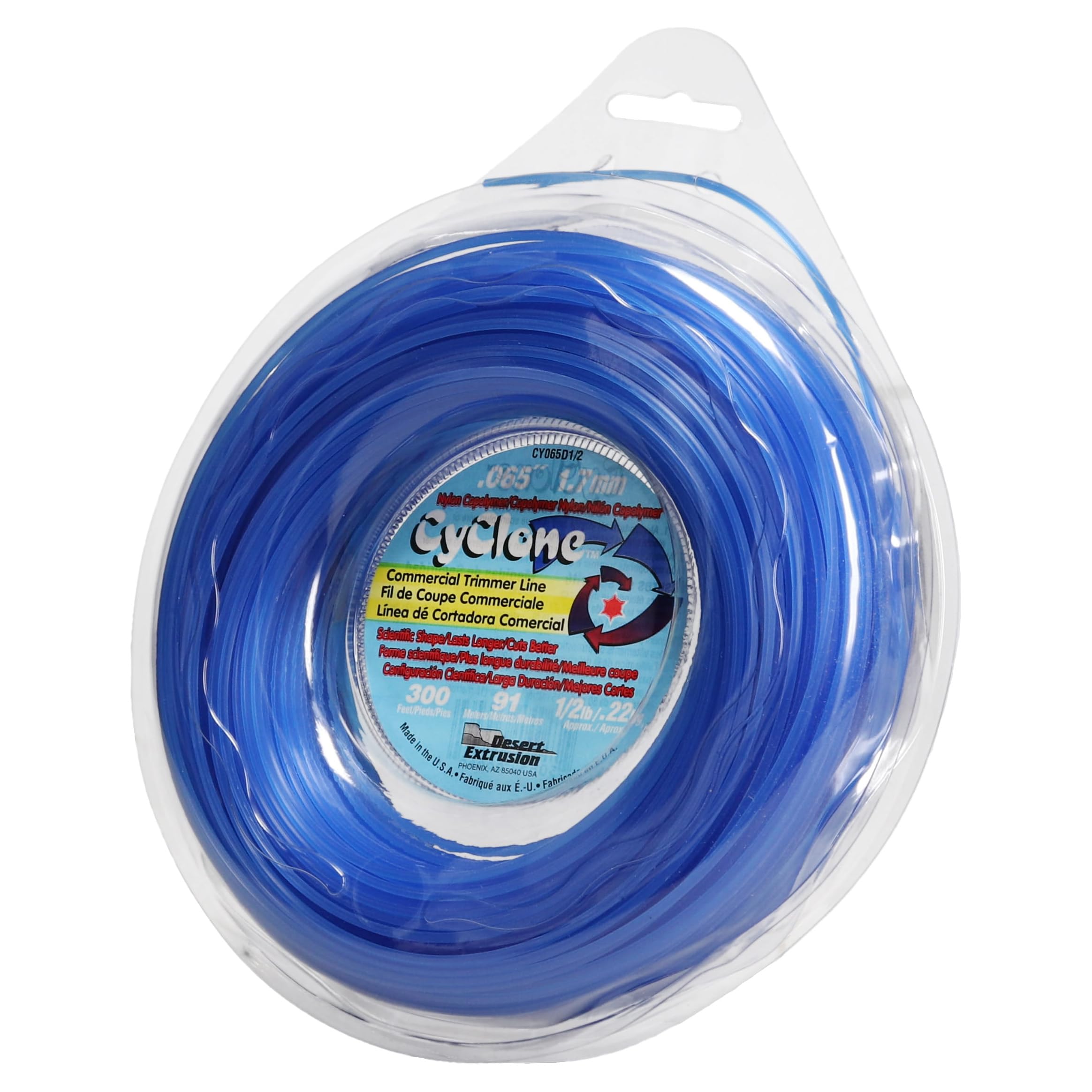 Línea de recortadora de césped de 6 cuchillas Cyclone hilo hexagonal azul de 1/2 libras