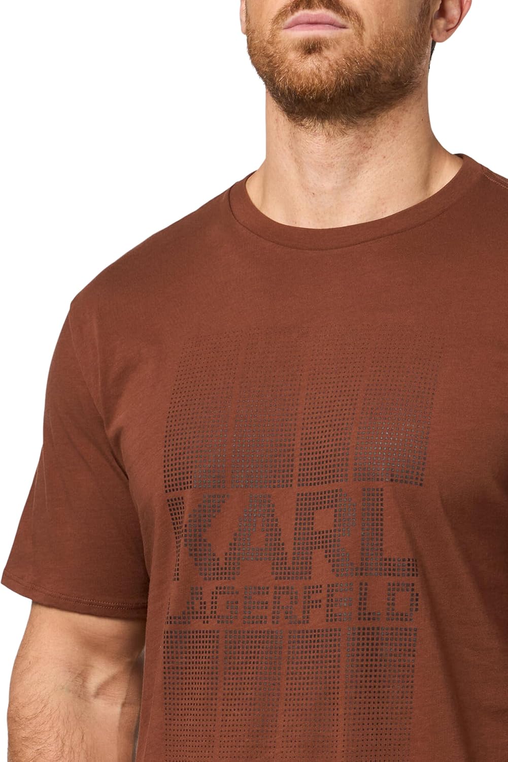Karl Lagerfeld Mens Crewneck Short Sleeve Graphic Design Relaxed Fit T-Shirt - Image 3