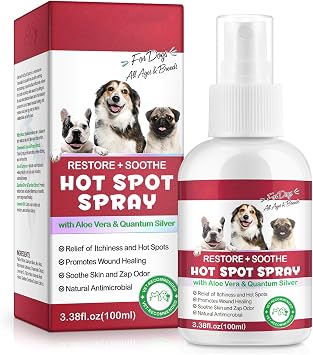 VOSIFSDIY Hot Spot Spray for Dogs, Itch Relief for Dogs, Relieve Irritated Skin, Long Lasting Moisturizing, Emotional Soothing,Pure Plant-Based Ingredients-100ml2PCS