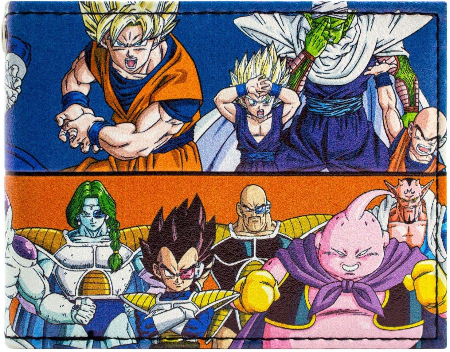 Toei Dragonball Z All Good & Evil Characters Wallet Bi-Fold ID & Card Holder, Blue