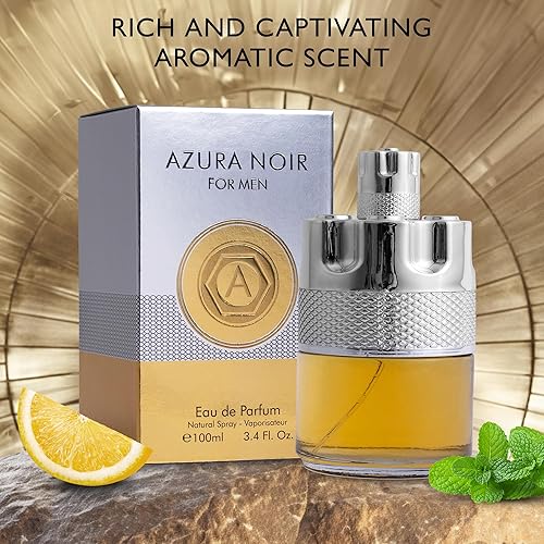 Miniatura 4 de Azura Noir Eau De Parfum para hombre, fragancia picante amaderada, elección de colonia de larga duración para el uso diario, notas superiores de