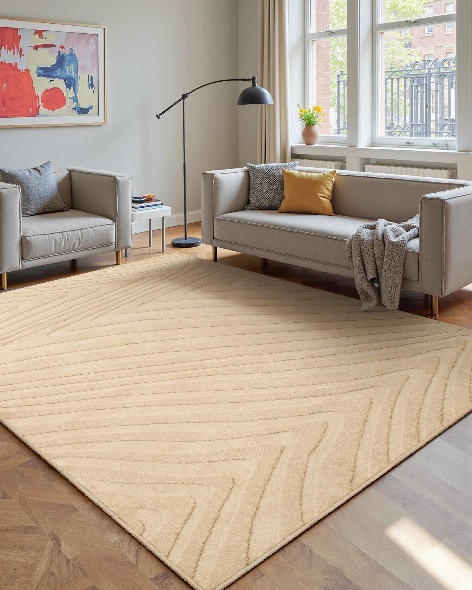 Tapis de salon moderne lavable pour réchauffer l'ambiance de la maison