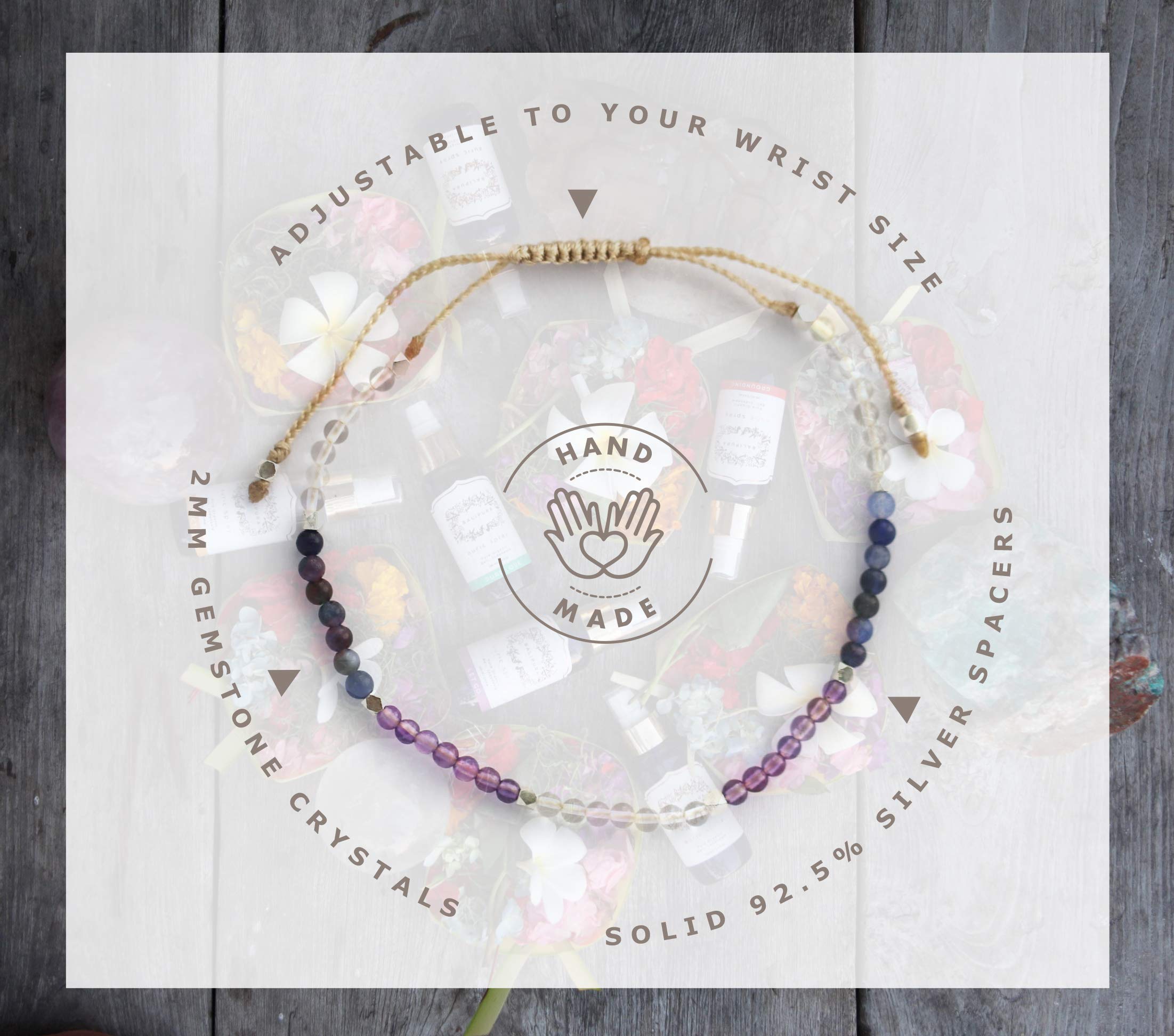 BALIPURA - Handcrafted 7 Chakras Healing Crystal Bracelets for Women - Elegant Beaded Bracelets - Perfect for Friendship and Healing - 2mm Small Beads