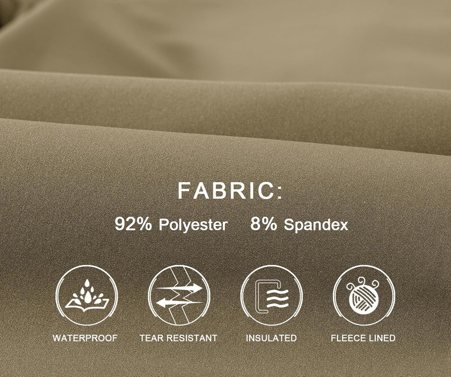 BASUDAM Men's Utility Work Pants Snow Waterproof Softshell Winter Fleece Lined Insulated Outdoor Mountain - Image 7