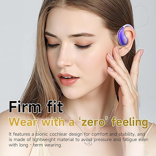 Miniatura 2 de Auriculares abiertos, auriculares de oreja abierta, inalámbricos Bluetooth 5.4, 50 horas de reproducción, sonido estéreo, IPX7, impermeables, para