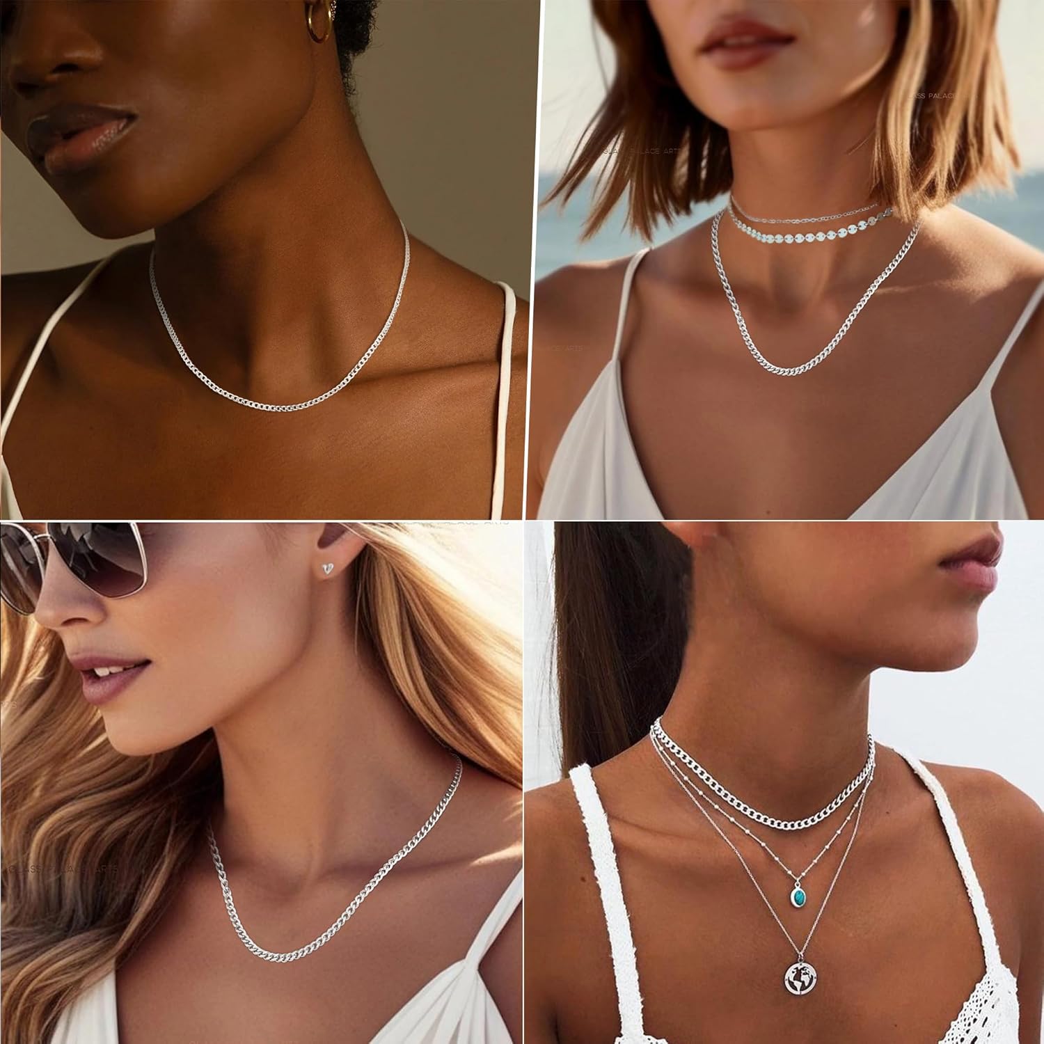 Avotto S925 Sterling Silver Cuban Chain Necklace for Women 3mm/5mm Thick Sturdy & Colourfast Women's Chain Necklaces Christmas Jewelry Gifts 16/18/20/22/24/Inch - Image 2