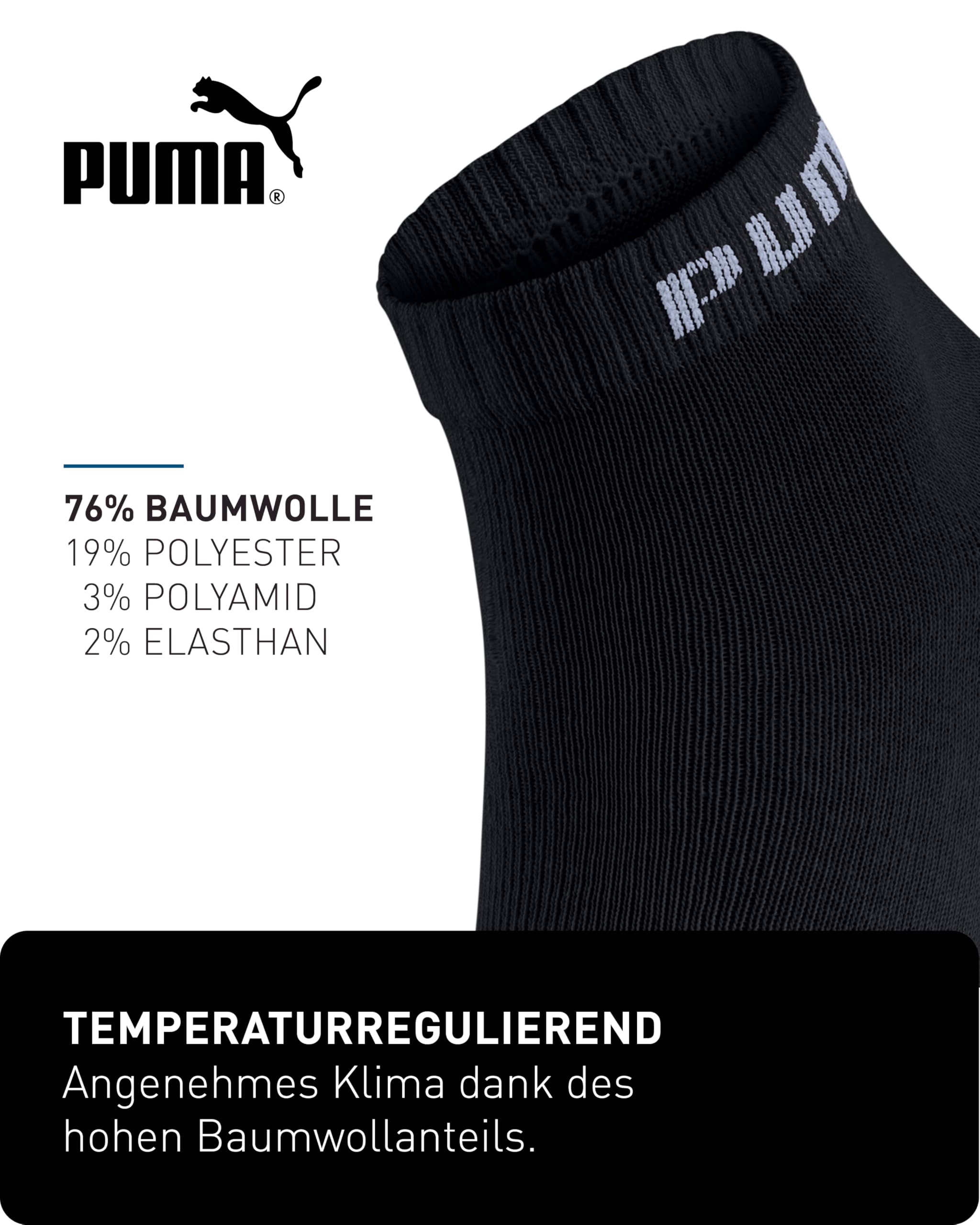 PUMA Skarpety ćwiartkowe, unisex, 18 par, kolekcja Statement