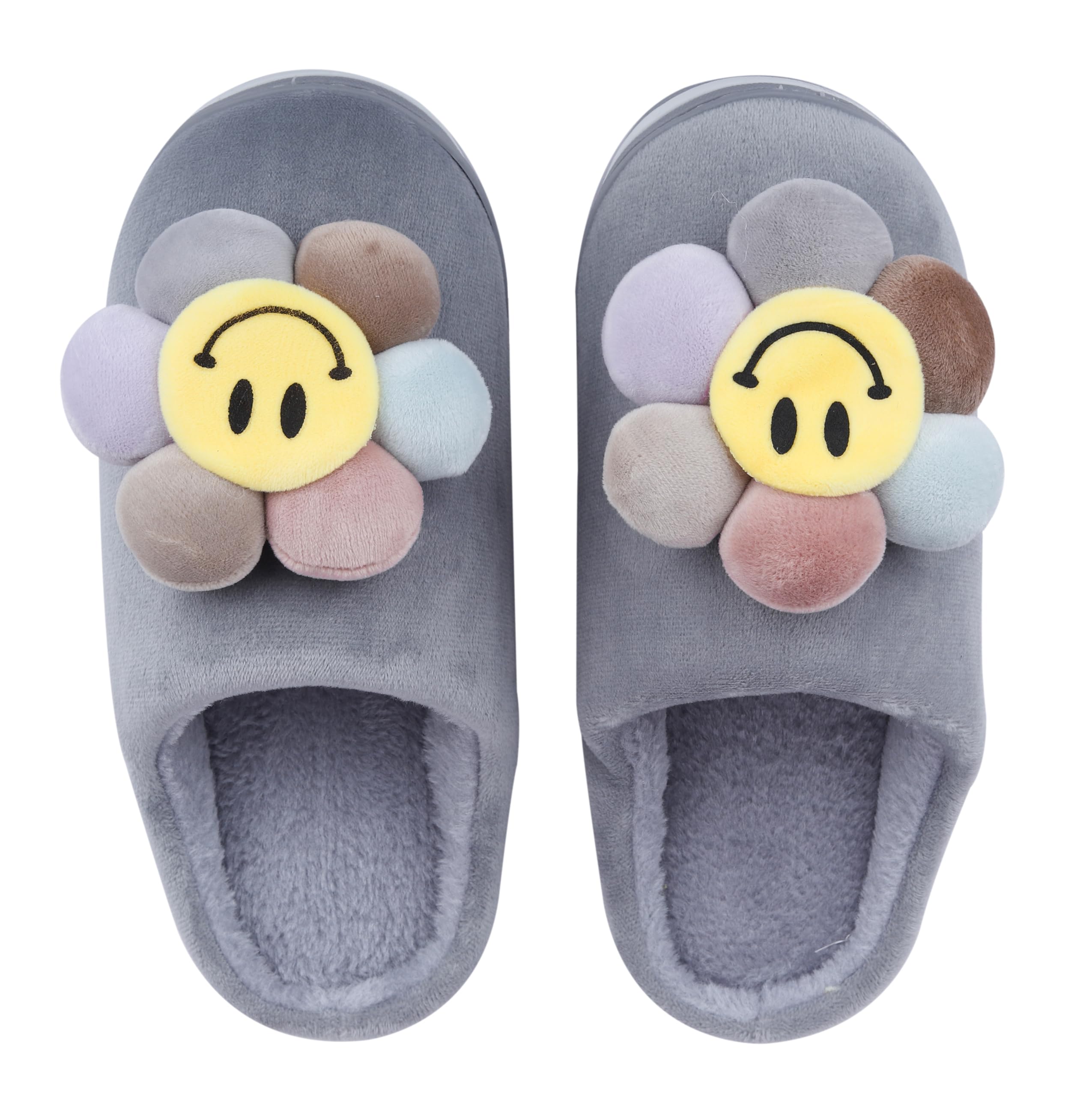 CASSIEY Womens Winter Home Indoor Sunflower Design Fur Slip on Slipper-Grey (B0CJRGP13J) Amazon Price History, Amazon Price Tracker